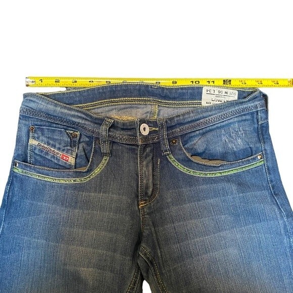 Y2K Diesel Size 6 Bootcut Jean Green Embroidery Pockets‎ Coastal Cowgirl Western - Picture 11 of 12